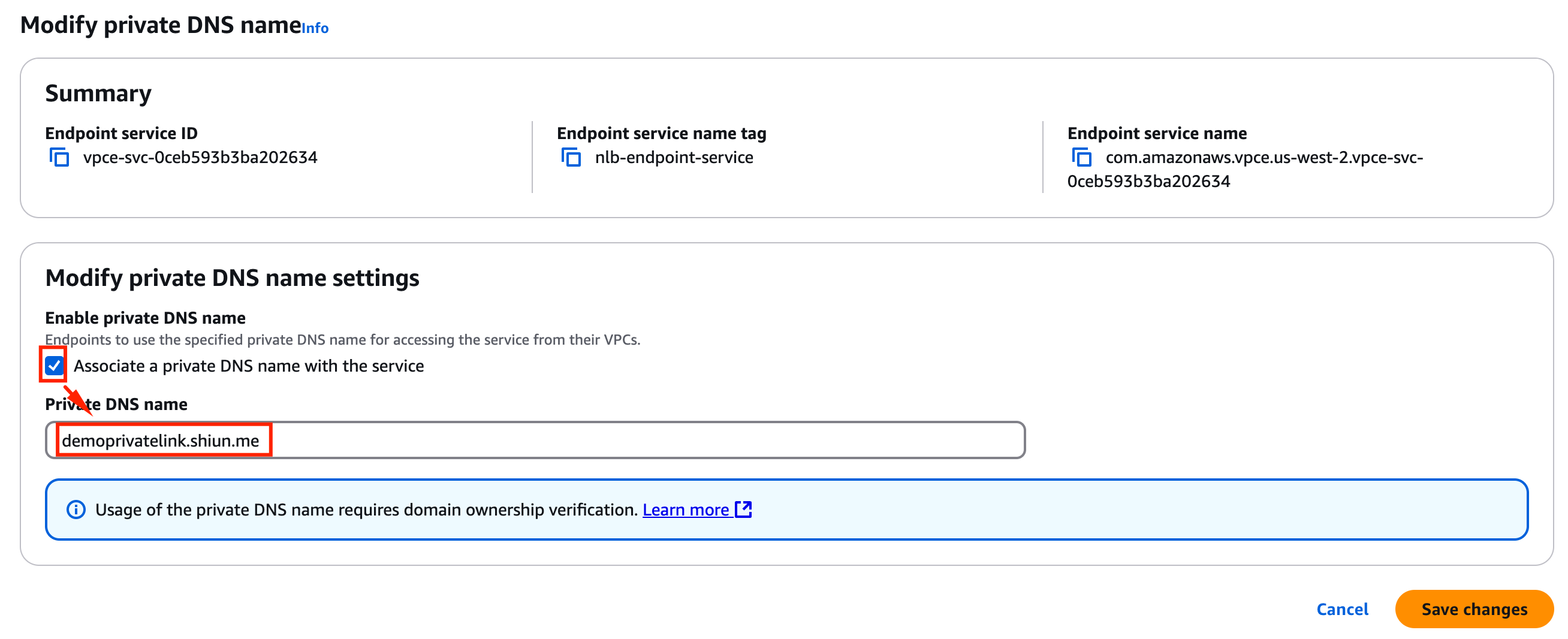 [Provider] Set up Private DNS name