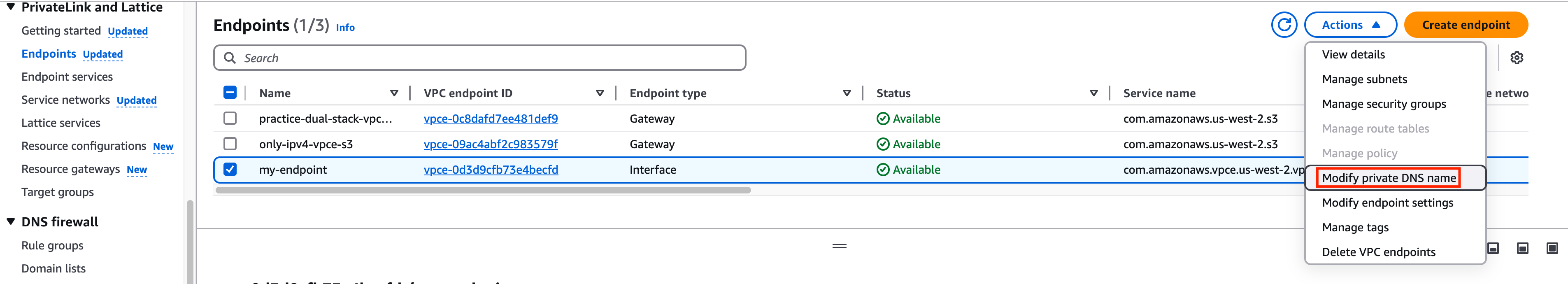 [Consumer] Modify private DNS name