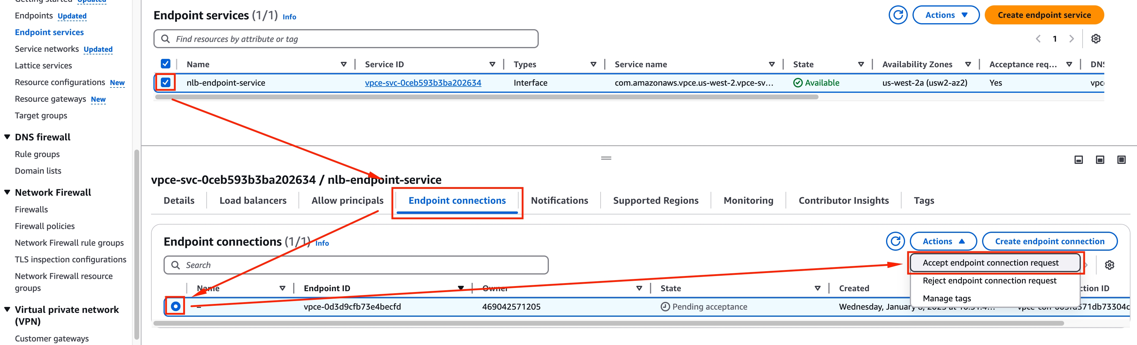 [Provider] Accept endpoint connection request